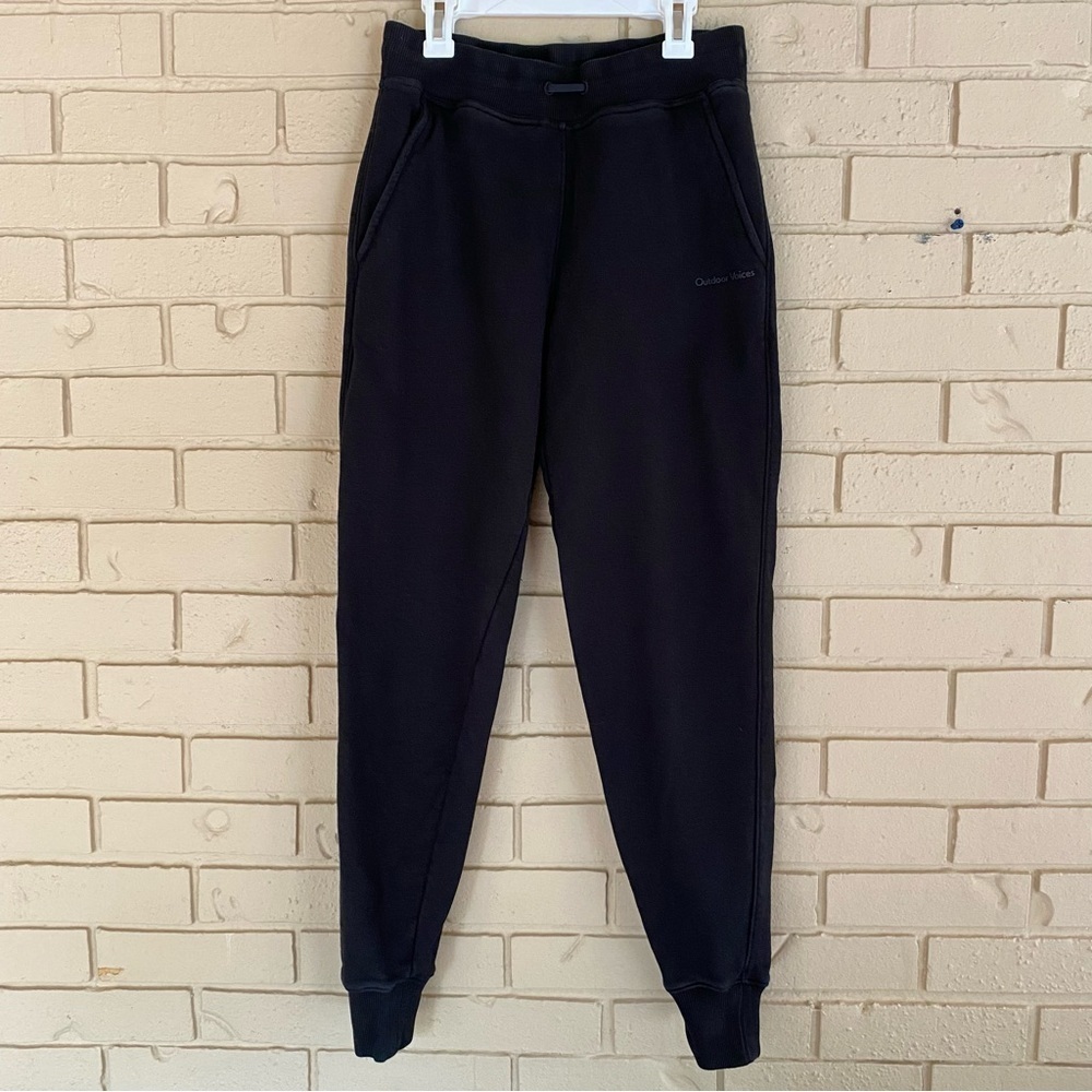 Outdoor Voices Jogger Sweatpants Women's Small S Black Stretch High Rise Waist